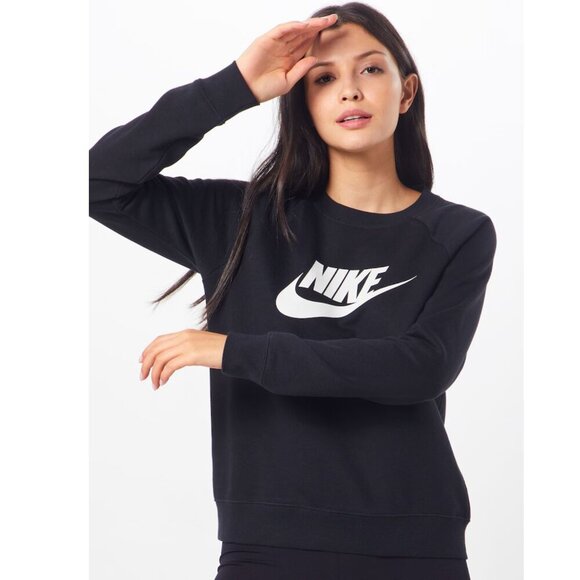 Nike Sportswear Crewneck Sweatshirt 'Essential' in Black Size Large 20589 - Picture 1 of 8